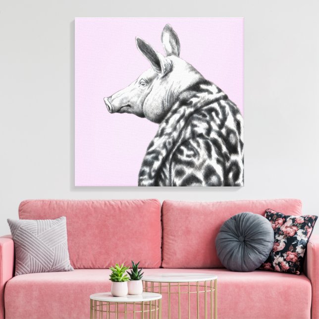 Schweinefleisch in Jaguar Pelzmatte (Ume) Leinwanddruck (Insitu (Wohnzimmer))