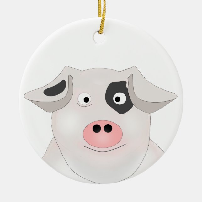 Schweinefleisch Keramik Ornament (Vorne)