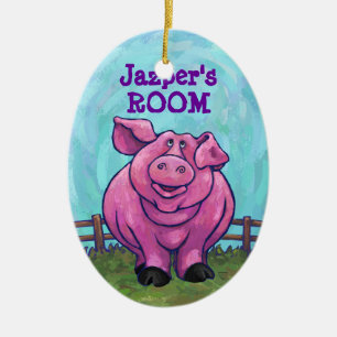 Schweinefleisch kommt und geht keramik ornament