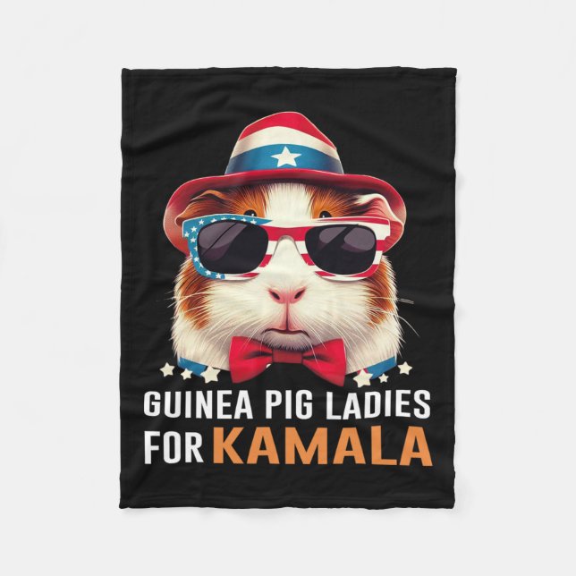 Schweinefleisch Ladys for Kamala Funny Cat 2024 Pr Fleecedecke (Vorderseite)