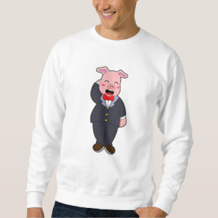 Schweinefleisch mit Anzug und Krawatte Sweatshirt