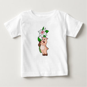 Schweinefleisch mit Blume Lilie Baby T-shirt