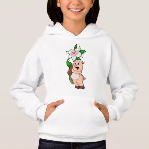 Schweinefleisch mit Blume Lilie Hoodie