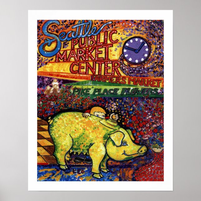 Schweinefleisch mit Blume Poster (Vorne)