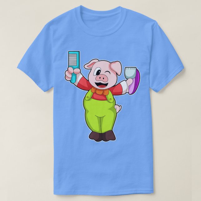 Schweinefleisch mit Comb Razor T-Shirt (Design vorne)