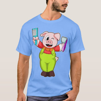Schweinefleisch mit Comb Razor T-Shirt
