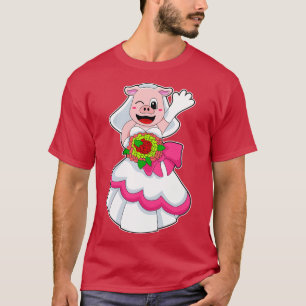 Schweinefleisch mit Hochzeitskleid Bündel von Blum T-Shirt