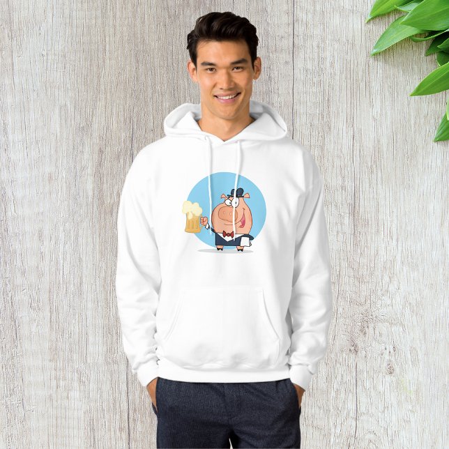 Schweinefleisch mit Pint Bier Mens Hoodie (Von Creator hochgeladen)