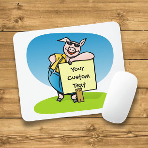 Schweinefleisch mit Schild Mousepad