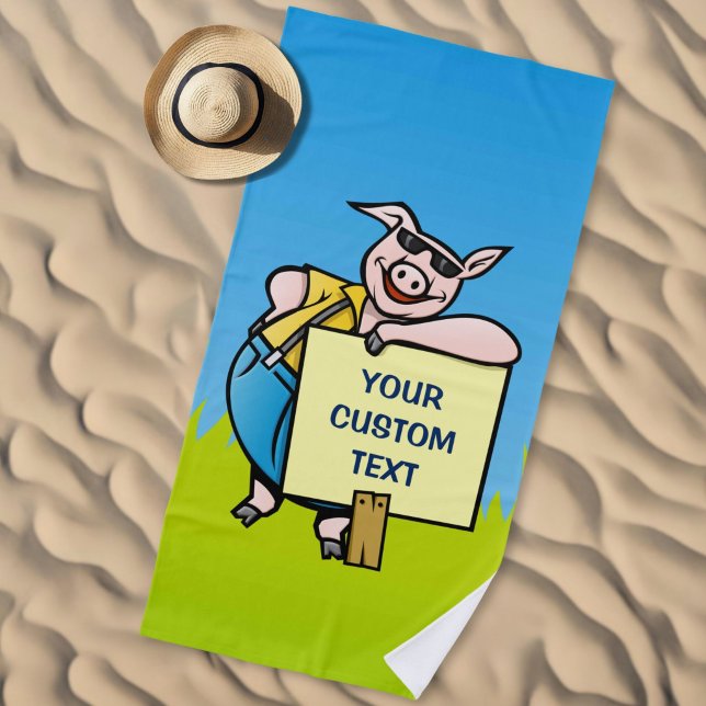 Schweinefleisch mit Schild Strandtuch (Von Creator hochgeladen)