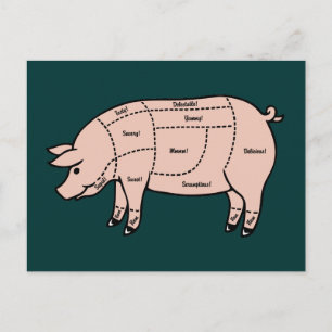 Schweinefleisch Postkarte