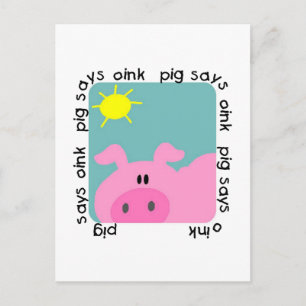 Schweinefleisch sagt "Oink Tshirts und Geschenke" Postkarte