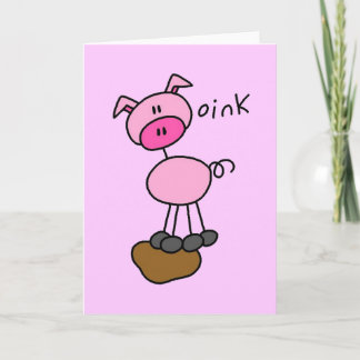 Schweinefleisch sagt Rosa T - Shirt und Geschenke Karte
