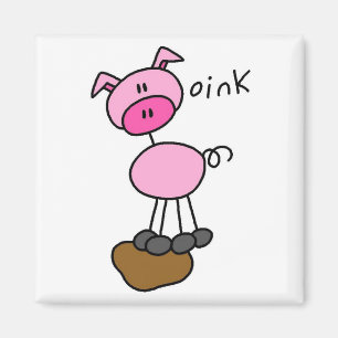 Schweinefleisch sagt Rosa T - Shirt und Geschenke Magnet