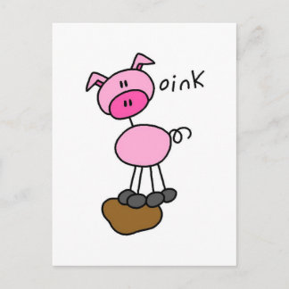 Schweinefleisch sagt Rosa T - Shirt und Geschenke Postkarte