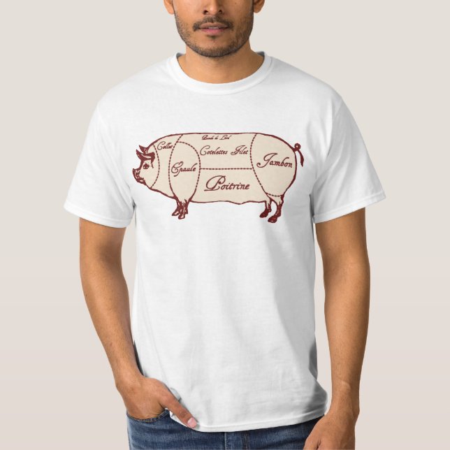 Schweinefleisch schneidet Diagramm Shirt (Vorderseite)