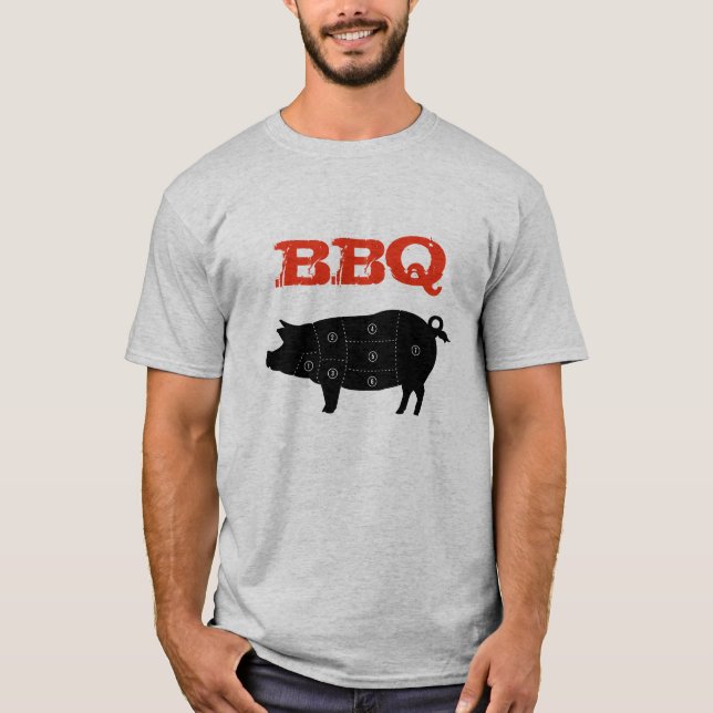 Schweinefleisch schneidet Metzger T-Shirt (Vorderseite)