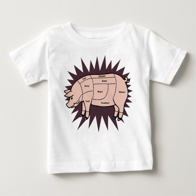 Schweinefleisch-Schnitte Baby T-shirt (Vorderseite)