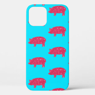 Schweinefleisch Silhouette Rosa Glitzer Girly Farm Case-Mate iPhone Hülle