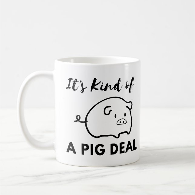 Schweinefleisch-Spaß: Es ist ein BIG (Pig) Deal Kaffeetasse (Links)