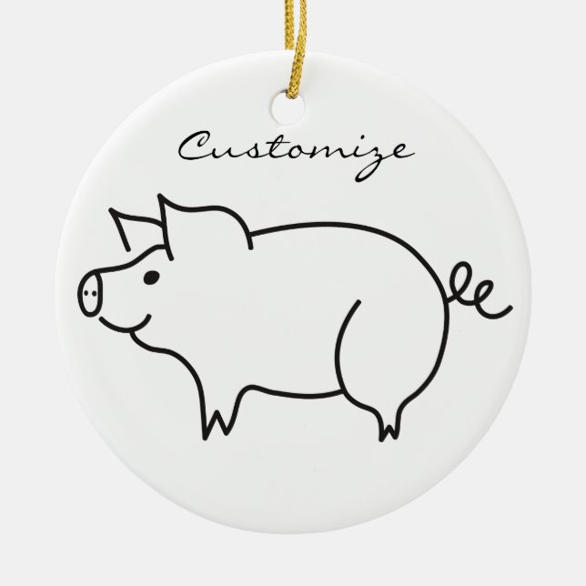 Schweinefleisch Thunder_Cove Keramik Ornament (Vorne)