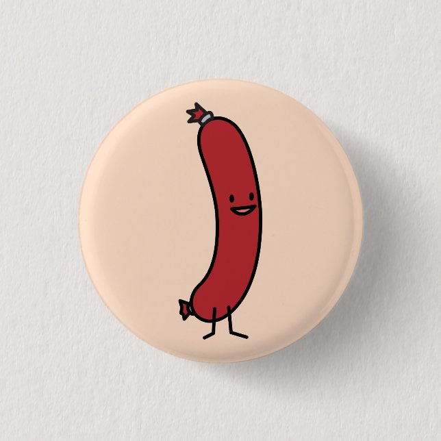 Schweinefleisch-Wurst Kielbasa Dackel Hot Dog Button (Vorderseite)
