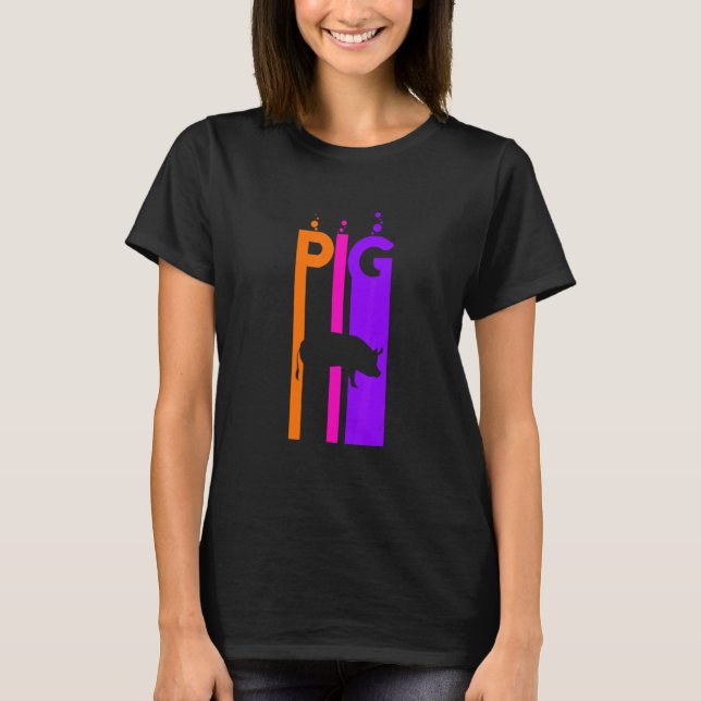 Schweinefleischblase mit Silhouette T-Shirt (Vorderseite)