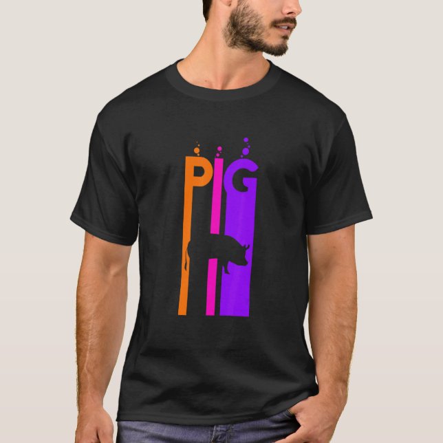 Schweinefleischblase mit Silhouette T-Shirt (Vorderseite)