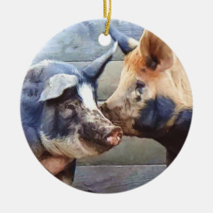 Schweineflüsterer Keramik Ornament