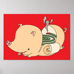 Schweineförmige Mückenkerze. Poster