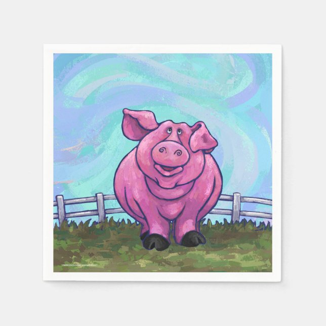 Schweinegengeschenke und -zubehör serviette (Vorderseite)