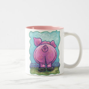 Schweinegengeschenke und -zubehör zweifarbige tasse