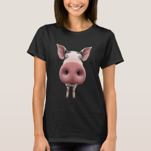 Schweinegesicht Cartoon Tierliebhaber Lustiger Bau T-Shirt