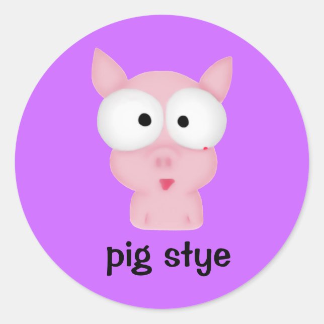Schweinekleber Runder Aufkleber (Vorderseite)