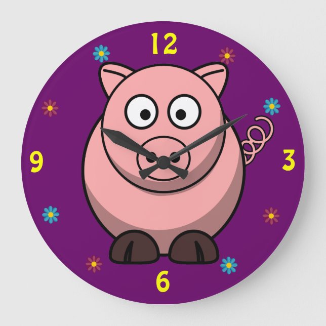 Schweineklemme Große Wanduhr (Vorderseite)