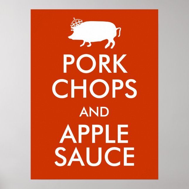 Schweinekochen und Apfelsauce Poster (Vorne)