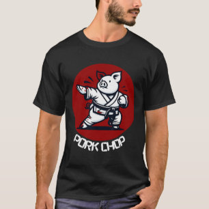 Schweinekotelett Karate Schwein Lustiger Wortwitz  T-Shirt