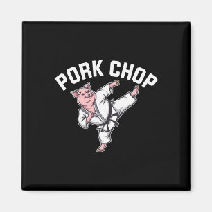 Schweinekotelett - Lustiger Schwein Karate Wortwit Magnet