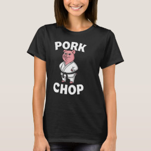 Schweinekotelett Lustiges Karate-Schwein Martial A T-Shirt