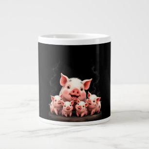 Schweinekunst – Muttersau und Ferkel Jumbo-Tasse