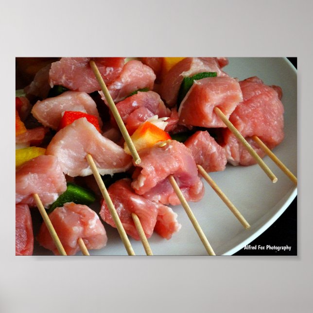 Schweinepfeffer-Spieße Poster (Vorne)
