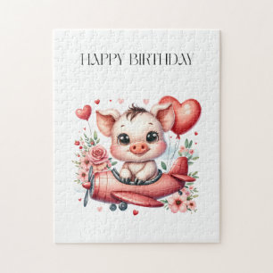Schweinepilot Geburtstag Puzzle