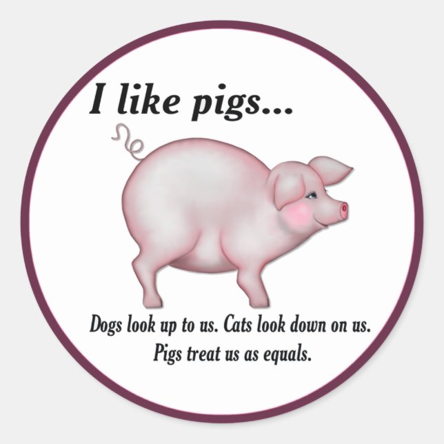 Schweinequalität Runder Aufkleber (Vorderseite)