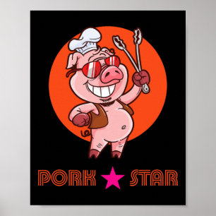 Schweinestern Grillen Byrbecue Grillribs Sommerzei Poster