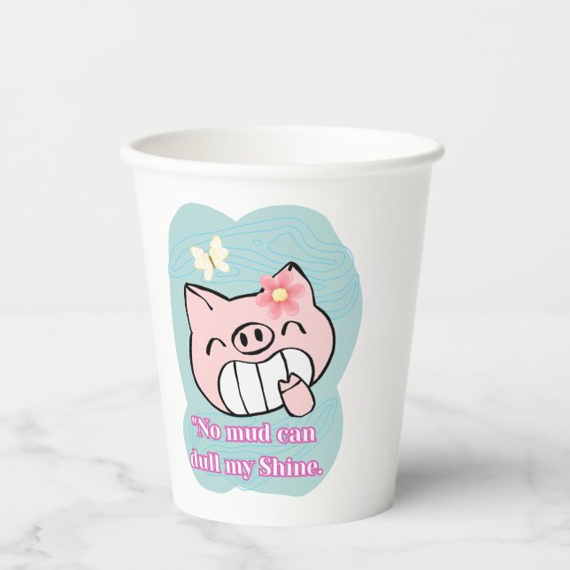 Schweineziffer Pappbecher (Vorderseite)