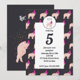 Schweinezucht - Tiere mit Party Einladung