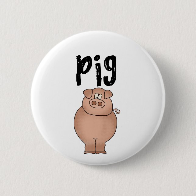 Schweinezuchtbetrieb-Tiert-shirts und Geschenke Button (Vorderseite)