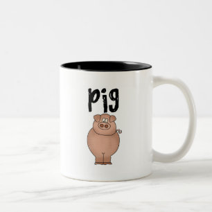 Schweinezuchtbetrieb-Tiert-shirts und Geschenke Zweifarbige Tasse