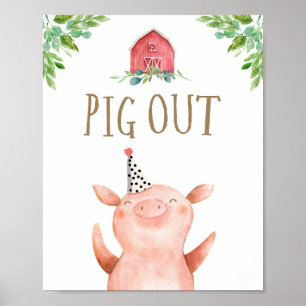Schweinezüchter Barnyard Boy Birthday Poster