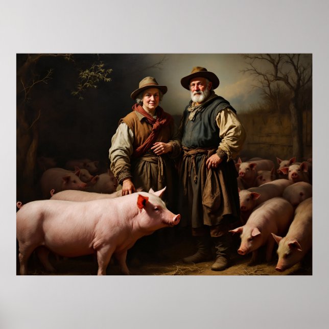 Schweinezüchter Poster (Vorne)